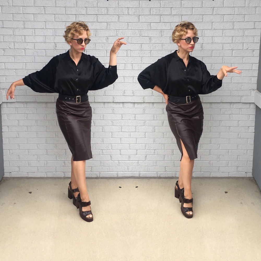 Vintage batwing silk blouse